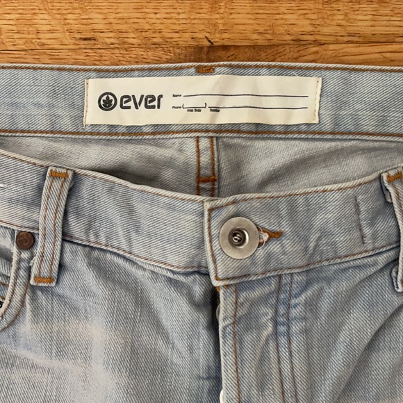 Distressed Denim Cutoff Shorts with Chain Detail and Rolled Hem - Picture 3 of 7